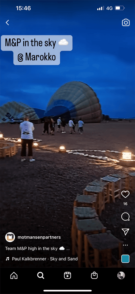 Voorbeeld van een Motmans TikTok Reel