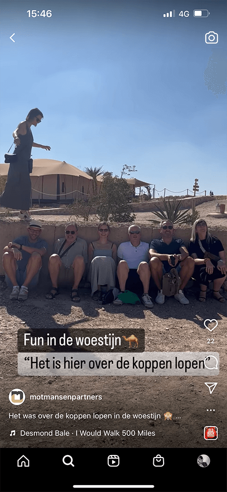 Voorbeeld van een reel